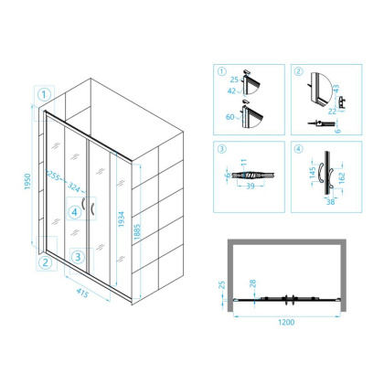 Душевая дверь RGW Passage PA-11 120 01081112-11 профиль Хром стекло прозрачное