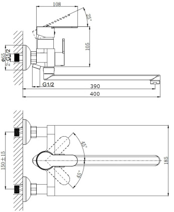 Смеситель для ванны с длинным поворотным изливом RUSH Tenerife (TE2835-51) Смеситель для ванны с длинным поворотным изливом RUSH Tenerife (TE2835-51)