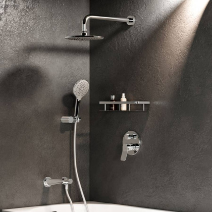 FB85A3RH10 X-Joy, набор: встроеный см-ль д/в/душа, верхний душ 220 мм, излив, ручн.душ, хром