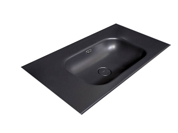 Столешница моноблок Vallessi 80 антрацит керамика без отверстия