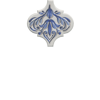Декор VT\A318\65000 Арабески Майолика белый/синий/голубой (6,5см*6,5см*7мм) (26шт/0,11м2) орнамент, шт