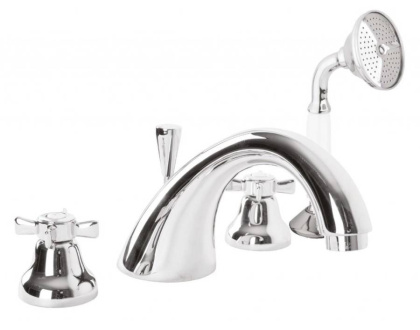 LORD-BVD-03/24-M Смеситель на борт ванны с ручным выдвижным душем Исполнение: Золото 24 карат, Ручки: Золото 24 карат  LORD-BVD-03/24-M Смеситель на борт ванны с ручным выдвижным душем Исполнение: Золото 24 карат, Ручки: Золото 24 карат