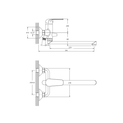 Смеситель для ванны с длинным поворотным изливом RUSH Fiji (FI1835-51) Смеситель для ванны с длинным поворотным изливом RUSH Fiji (FI1835-51)