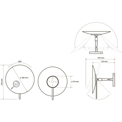 Косметическое зеркало без подсветки Косметическое зеркало без подсветки