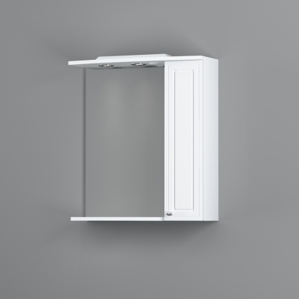 Зеркальный шкаф Palace On с подсветкой правый, 75х65х19 см, белый, M41MPR0651WG