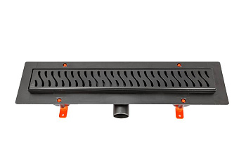 Душевой лоток 35 см Creto Zigzag CRE-350 ZB с решеткой, черный