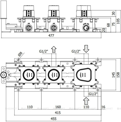 Скрытая монтажная часть для смесителя Paffoni Modular Box MDBOX000 Скрытая монтажная часть для смесителя Paffoni Modular Box MDBOX000