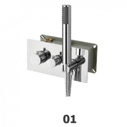 Термосмеситель встраиваемый RGW SP-44-01 205*125/хром 3- режима+ручной душ