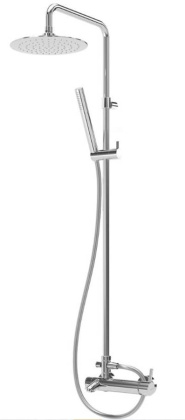 CZR-B-CVD2-ST Душевая стойка с изливом, с верхним и ручным душем, верхний душ 230 мм Исполнение: Сатин 