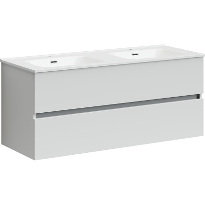 Тумба подвесная SANCOS Urban 1190х450х550, c двумя ящиками оснащенными доводчиками, белый глянец , арт. UR120-2W