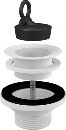 Донный клапан сифона для умывальника 5/4" с пластмассовой peшeткой DN63