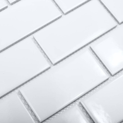 Керамическая мозаика, Brick White Glossy 45x95, Brick & Metro Керамическая мозаика, Brick White Glossy 45x95, Brick & Metro