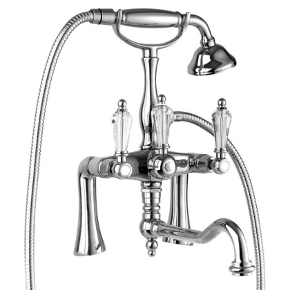 DIAMOND-PBV2-01-Sw Смеситель на борт ванны с поворотным изливом Исполнение: Хром, Ручки: Swarovski 