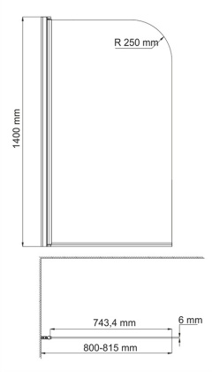 Leine 35P01-80WHITE Стеклянная шторка на ванну Wasserkraft