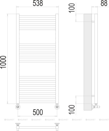 Полотенцесушитель Terminus Альба П16 500х1000 Полотенцесушитель Terminus Альба П16 500х1000