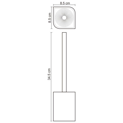 Щетка для унитаза Elba, 8,5х34,5х8,5 см, черная, K-2727