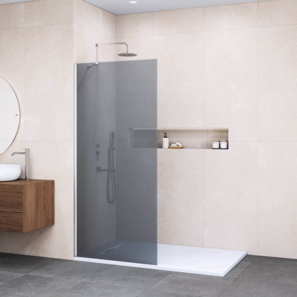 Душевая перегородка 60*195 RGW WA-102 Хром/Тонированное(серое)/6 мм (590-605) (Easy)