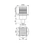 Сливной трап 105×105/50 мм прямой сток, решетка из нержавеющей стали, гидрозатвор мокрый
