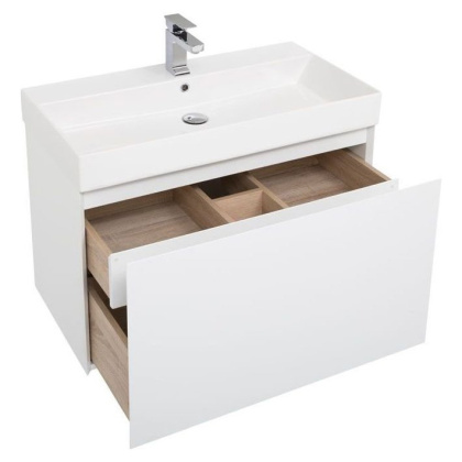 Тумба с раковиной Aquanet Йорк 85 белый