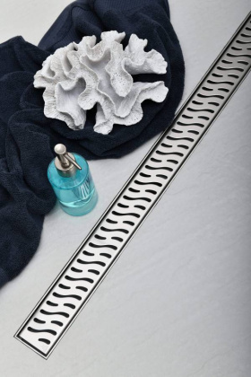 Душевой лоток 35 см Creto Zigzag CRE-350 ZH с решеткой, хром