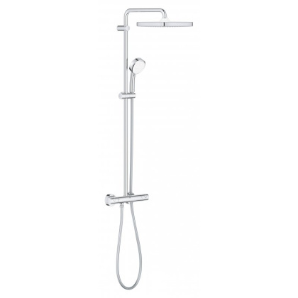 Душевая система поворотная с термостатом Grohe Tempesta Cosmopolitan 250, хром / белый (26689000)