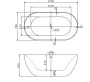 Акриловая ванна BELBAGNO BB27, 1500x780x590