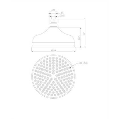 Верхний душ OMNIRES D=20,5 см WG620CR (хром)