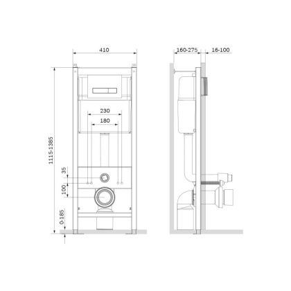 I012703.0251 Start Инсталляция для подвесного унитаза с механической клавишей Start S пластик, глянец. Хром I012703.0251 Start Инсталляция для подвесного унитаза с механической клавишей Start S пластик, глянец. Хром
