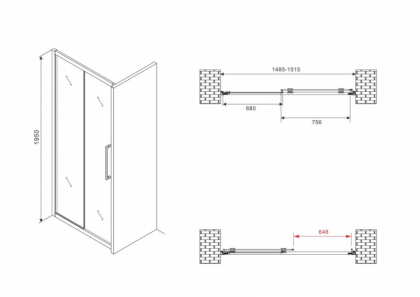 Душевая дверь ABBER Schwarzer Diamant AG30150BMH