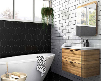 Шкаф Nest с раковиной c 2мя ящиками, 60 см, с LED подсветкой, цвет натуральная древесина