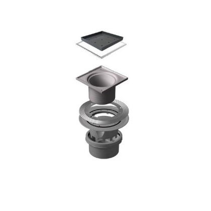 13000099 Точечный трап 150х150 мм Confluo Standard Vertical Ceramic, полая под плитку, с рамкой Исполнение: Хром 