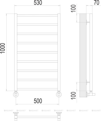 Полотенцесушитель Terminus Контур П9 500х1000 Полотенцесушитель Terminus Контур П9 500х1000
