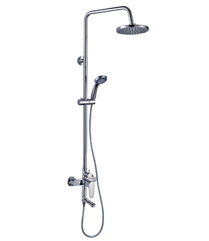 Смеситель Rossinka S35-46 для ванны и душа с регулируемой высотой штанги и лейкой "Тропический дождь"