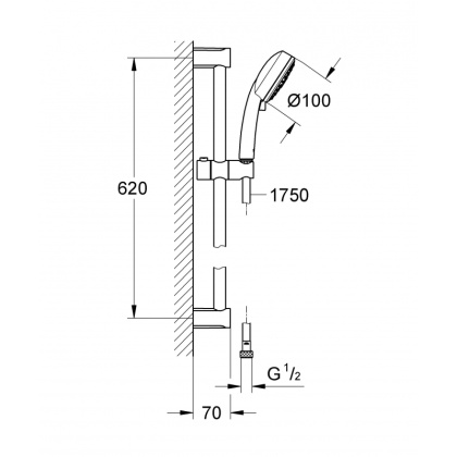 Душевой гарнитур Grohe Tempesta New Cosmopolitan 27786002 хром