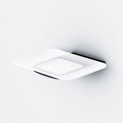 Стеклянная мыльница Inspire V2.0 с настенным держателем, 3,2х12х11 см, белая, A50A34222