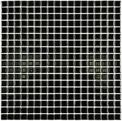 Мозаика стеклянная Super Black (чип 4*15*15) 300*300 (22шт-1.98м2), м2