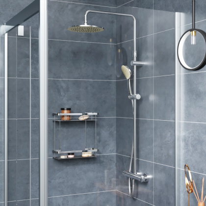 Комплект Ограждение Gem, 190х90х90 см, хром, WK90DJ