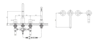 Смеситель для ванны на 4 отверстия OMNIRES Y Y1232BLGL (черный/золото) Смеситель для ванны на 4 отверстия OMNIRES Y Y1232BLGL (черный/золото)