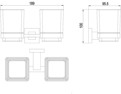 Стакан двойной для зубных щеток Timo Selene 10034/00