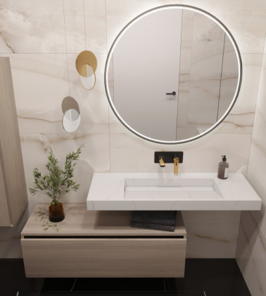 Столешница моноблок FLAT CALACATTA (1210*452*80)