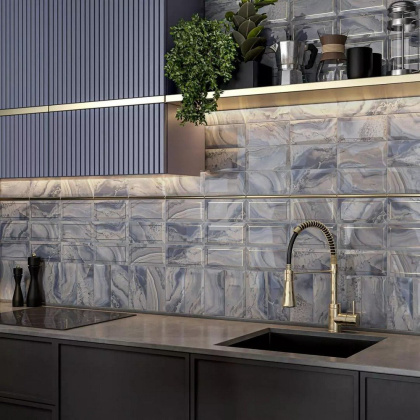 Сеттиньяно синий грань глянцевый 9,9x20x0,92