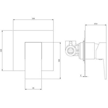 Смеситель для душа скрытого монтажа OMNIRES FRESH FR7145CR (хром) Смеситель для душа скрытого монтажа OMNIRES FRESH FR7145CR (хром)