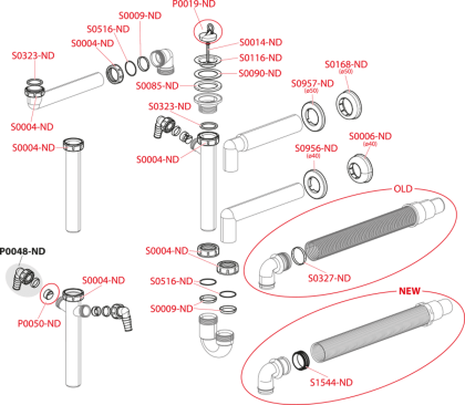 Сифон трубчатый с накидной гайкой 6/4"