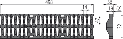 Pешетка для дренажного канала AVZ104, пластиковая А15 Pешетка для дренажного канала AVZ104, пластиковая А15