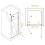 Душевая дверь  80*195 RGW LE-003 Хром/Прозрачное/6 мм