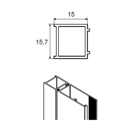 Расширительный профиль EXCELLENT Rols 15 мм (хром) Расширительный профиль EXCELLENT Rols 15 мм (хром)