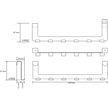Вешалка для полотенец Bemeta Neo 101106235 Хром матовый, 6 крючков Вешалка для полотенец Bemeta Neo 101106235 Хром матовый, 6 крючков