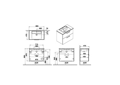 Тумба с раковиной Vitra Root 80 66306