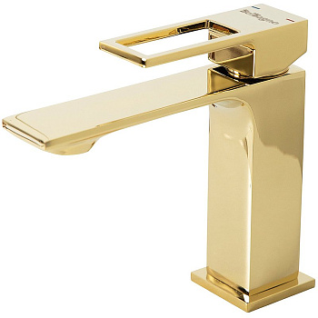 LUCE Смеситель для раковины с донным клапаном, золото LUC-LVM-ORO