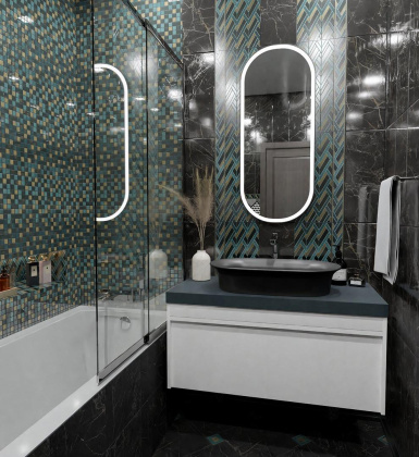 Декор MM7204 Алькала черный мозаичный 20*50*8 (уп\10шт), шт